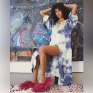 Cali by Cali Dreaming Tie-Dye button down Dress size M